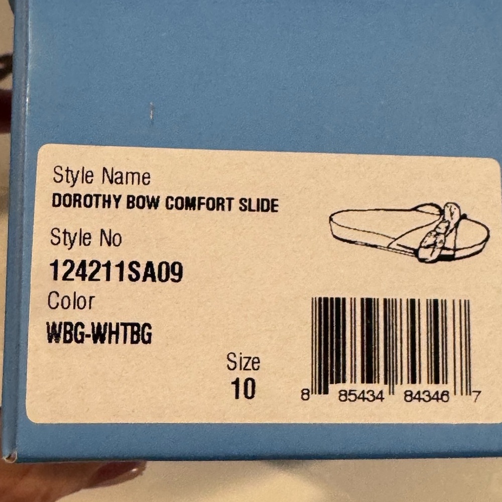 JACK ROGERS Dorothy Blue & white gingham bow. NIB Comfort slide sandal size 10 - Picture 3 of 5